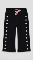 Black heart glitter jeans for girls by Level Apparels Pakistan