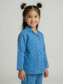 Polka dot kurta trouser set for girls by Level Apparels Pakistan